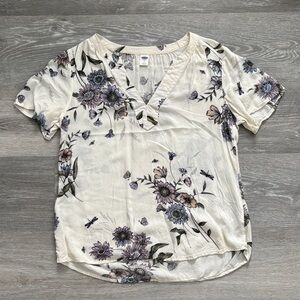 Old Navy Cream Floral Blouse